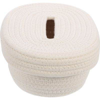Ipetboom Cotton Rope Tissue Box Napkin Storage Case Woven Cotton Decorative Holder
