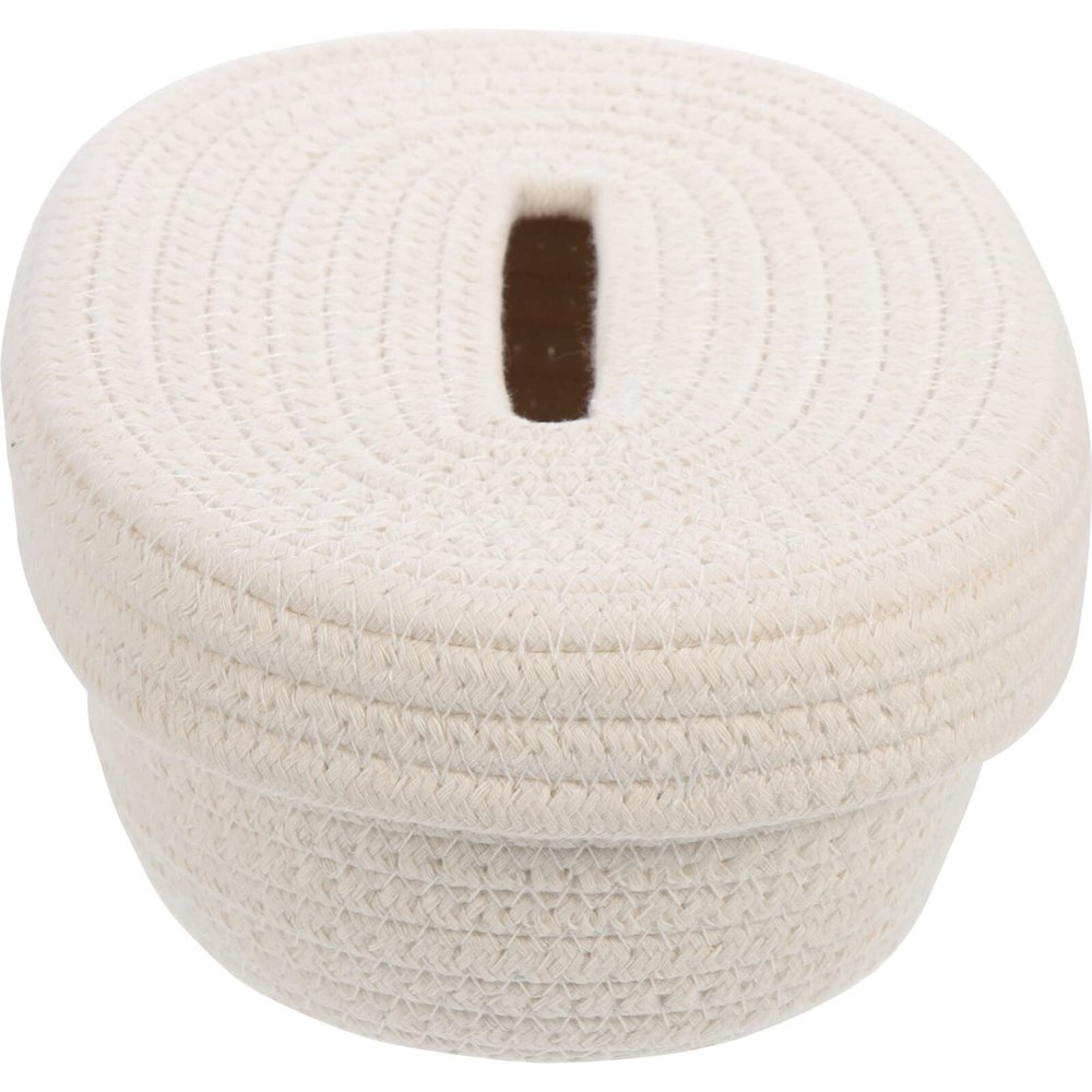 Ipetboom Cotton Rope Tissue Box Napkin Storage Case Woven Cotton Decorative Holder