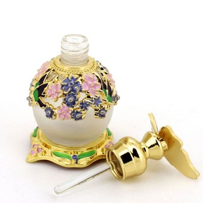 Beaupretty 15ml Purple Glass Perfume Dropper Bottle Alloy Accent