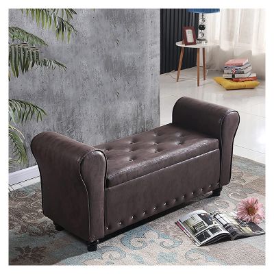 Shoe Cabinet Storage Bench with Arms,Faux Leather Upholstered End of Bed Bench Seat,Solid Wood Storage Ottoman Settee for Living Room Bedroom-I 100x40x47cm ( Color : Christmas Reindeer -Style5 , Size