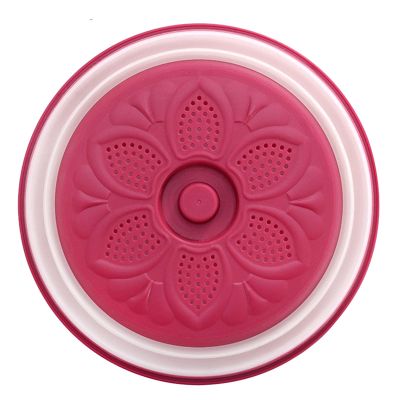 2 in 1 Microwave Splatter Cover, Microwave Cover for Heating Food, Collapsible Microwave Plate Cover, Easy Storage Dish Cover, Kitceh Drain Basket for Vegetables, Fruits Washing(Red)