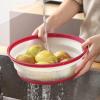 2 in 1 Microwave Splatter Cover, Microwave Cover for Heating Food, Collapsible Microwave Plate Cover, Easy Storage Dish Cover, Kitceh Drain Basket for Vegetables, Fruits Washing(Red) view 3