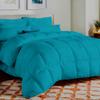 AHJ Beddings Comforter Set 7 Piece Bed in a Bag with 300GSM Comforter and 15 inch Deep Pocket Sheet Set - 600 Thread Counts, 100% Egyptian Cotton - RV/Short Queen Size, Turquoise Blue Solid view 1