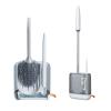 Silicone Toilet Brush - Soft Flat Toilet Brush and Holder,Silicone Flex Toilet Brush and Bathroom Crevices Brush, Compact Toilet Bowl Cleaner Brush Set, Wall Mounted/Floor Standing. (White) view 1