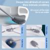 Silicone Toilet Brush - Soft Flat Toilet Brush and Holder,Silicone Flex Toilet Brush and Bathroom Crevices Brush, Compact Toilet Bowl Cleaner Brush Set, Wall Mounted/Floor Standing. (White) view 3