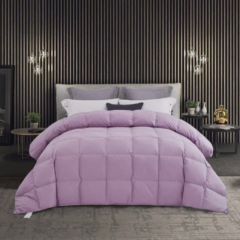 AHJ Beddings Comforter Set 7 Piece Bed in a Bag with 300GSM Comforter and 10 inch Deep Pocket Sheet Set - 600 Thread Counts, 100% Egyptian Cotton - Twin-XL Size, Lilac Solid