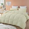AHJ Beddings Comforter Set 7 Piece Bed in a Bag with 300GSM Comforter and 8 inch Deep Pocket Sheet Set - 600 Thread Counts, 100% Egyptian Cotton - Full Size, Ivory Solid view 1