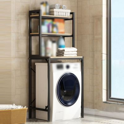 PAPERGAN Over Toilet Storage Unit 3 Tier Bathroom Shelf Organizer Stand Over Toilet Storage Rack Laundry Shelf Unit Organizer Rack Thickened Metal Bracket(Black,171cm)