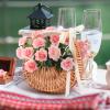 Mokylor 2Pcs Rattan Flower Basket, Handwoven Basket Wedding Flower Girl Baskets Flower with Handle Mini Straw Rattan Flower Arrangement Baskets for Wedding Home Decor (#1) view 2
