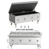 Recaceik Ottoman with Storage, Small Upholstered Storage Bench for Bedroom, Ottoman Bench with Legs for Living Room, End of Bed, Entryway, Window, Silver view 3