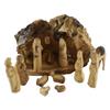 Bethlehem Nativity Scene Set Carved Inside an Olive Root Branch, Wooden Manger Scene Nativity for Christmas Decorations, Holy Land view 1