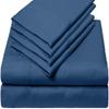 7 Piece 100% Giza-Egyptian Cotton Sheets, Sheet-Giza-Pillow, 600-TC Long-Staple-Cotton, Sateen Weave Soft Silky Feel, Fits Mattress Upto 12" Deep - (Split-Cal-King 7PCs, Mediterranean Blue) view 1