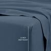 7 Piece 100% Giza-Egyptian Cotton Sheets, Sheet-Giza-Pillow, 600-TC Long-Staple-Cotton, Sateen Weave Soft Silky Feel, Fits Mattress Upto 12" Deep - (Split-Cal-King 7PCs, Mediterranean Blue) view 3