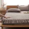 Extra Deep Pocket Sheets,Thick Cotton Quilted Mattress Protector, Bedroom Hotel Homestay Solid Color Bed Cover Mattress Protector (Khaki 200cmx220cm+30cm) view 1
