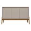 Manhattan Comfort Gales 48.5-Inch Mid-Century Modern Sideboard Buffet Cabinet with Storage for Dining Room, 3 Soft Close Doors with 2 Narrow and Large Fixed Shelves, Off-White view 1