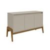 Manhattan Comfort Gales 48.5-Inch Mid-Century Modern Sideboard Buffet Cabinet with Storage for Dining Room, 3 Soft Close Doors with 2 Narrow and Large Fixed Shelves, Off-White view 3