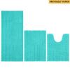 ACCUMTEK Upgrade Extra Large Teal Green Bathroom Rug Set 3 Pieces Ultra Soft, Thick Absorbent Bath Mats, Non Slip Chenille Toilet Mat for Bathroom, Bedroom, Kitchen, Turquoise view 2