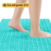 ACCUMTEK Upgrade Extra Large Teal Green Bathroom Rug Set 3 Pieces Ultra Soft, Thick Absorbent Bath Mats, Non Slip Chenille Toilet Mat for Bathroom, Bedroom, Kitchen, Turquoise view 3