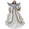 16" Angel with Harp Christmas Tree Topper, Unlit view 1