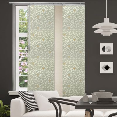 3-Panel Single Rail Panel Track Extendable 36"-66" W x 94" H, Panel Width 23.5", Daphne, Creamy Villa