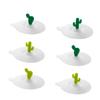 Xmas Cartoon Cactus Silicone Cup Lids 6pcs round Leak Proof Cover view 1