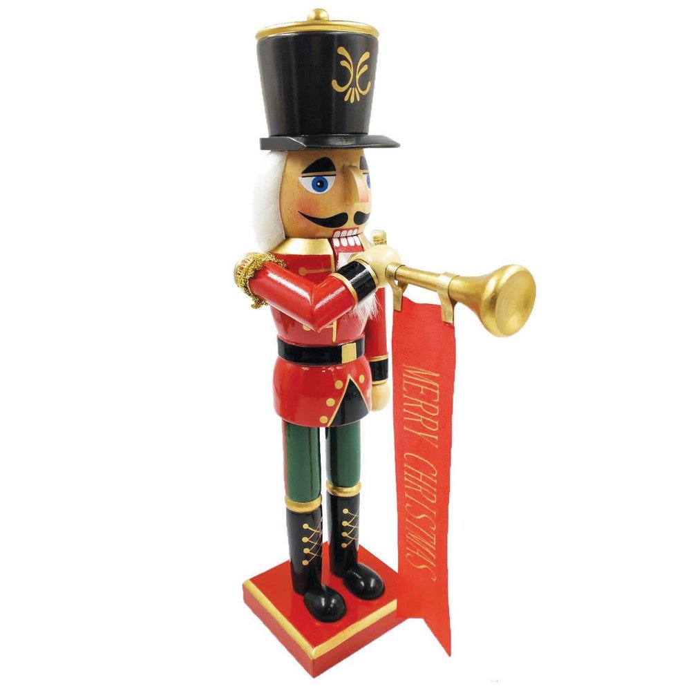 14.25" Bugling Merry Christmas Nutcracker
