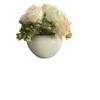Roses and Peonies (Real Touch Peonies) Artificial Faux Centerpiece, Silk Flowers in Ceramic Vase for Decor view 4