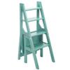 JIBIO Household Wooden Step Ladder Chair Multifunction 4 Step Ladder Stool Ladder Chairs, Conversion Foldable Library Step Ladder Chair for Kitchen and Office view 1