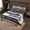 Lake Rules Bedspread Set Queen Size for Kids,Boys Girls Rustic Farmhouse Quilt Set Go Boating Bedspread Coverlet Camp Lover Bedspread 3 Piece Decorative Bedding Quilted with 2 Pillow Shams view 2
