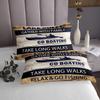 Lake Rules Bedspread Set Queen Size for Kids,Boys Girls Rustic Farmhouse Quilt Set Go Boating Bedspread Coverlet Camp Lover Bedspread 3 Piece Decorative Bedding Quilted with 2 Pillow Shams view 3