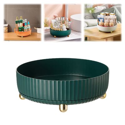 Rotary Storage Rack, Lazy Susan Turntable for Cabinet Rotating Spice Rack, 360 Rotating Storage Rack Turntable Cabinet Organizer Kitchen Storage Cosmetic Makeup Organizers (Large, Green)
