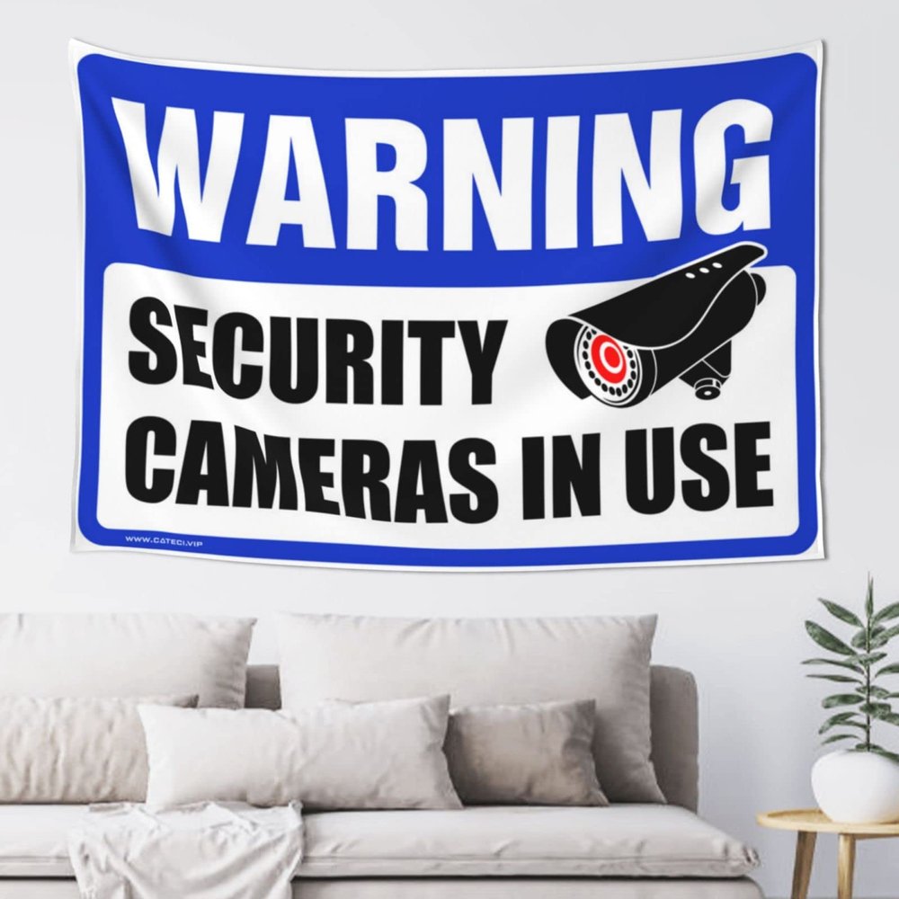 Wall Tapestry Warning Security Cameras I Use Tapestry Boys Room Decor Teenager Large Tapestry (Size : 100X150CM)