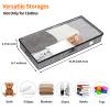 Fixwal 4 Pack Underbed Storage Containers, Below 4.5 Inches Low Profile Under Bed Organizer Clothes Storage Bins with Sturdy Sidewalls and Bottom view 2