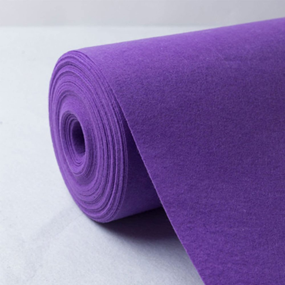 Purple Aisle Runner Event Carpet Wedding Rug, Wear-Resistant 2mm Runway Rugs Non-Slip Polyester Hallway Carpet Roll for Wedding Party Ceremony Walkway Decoration, Outdoor Accessorie (Size : 1x15m)