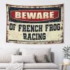 CakJuice Wall Tapestry Beware of French Frog Racing Tapestry Boys Room Decor Teenager Large Tapestry (Size : 75X100CM) view 1