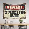 CakJuice Wall Tapestry Beware of French Frog Racing Tapestry Boys Room Decor Teenager Large Tapestry (Size : 75X100CM) view 3