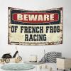 CakJuice Wall Tapestry Beware of French Frog Racing Tapestry Boys Room Decor Teenager Large Tapestry (Size : 75X100CM) view 4