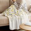 Yellow Flowers Super Soft Cozy Flannel Fleece Blanket- Yellow and Gray Floral Art Plants Lightweight Comfy Throw Blanket for Bed/Couch/Sofa/Camping 40 x 50 Inche view 3
