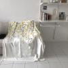 Yellow Flowers Super Soft Cozy Flannel Fleece Blanket- Yellow and Gray Floral Art Plants Lightweight Comfy Throw Blanket for Bed/Couch/Sofa/Camping 40 x 50 Inche view 4