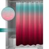Double Love Gradient Teal Bathroom Curtain 78 Inch Shower Curtain with Hooks, Waterproof Polyester Bath Curtain Washable Bathtub Curtain Modern Geometric Abstract Rose Red Stripes 54''x 78'' view 4