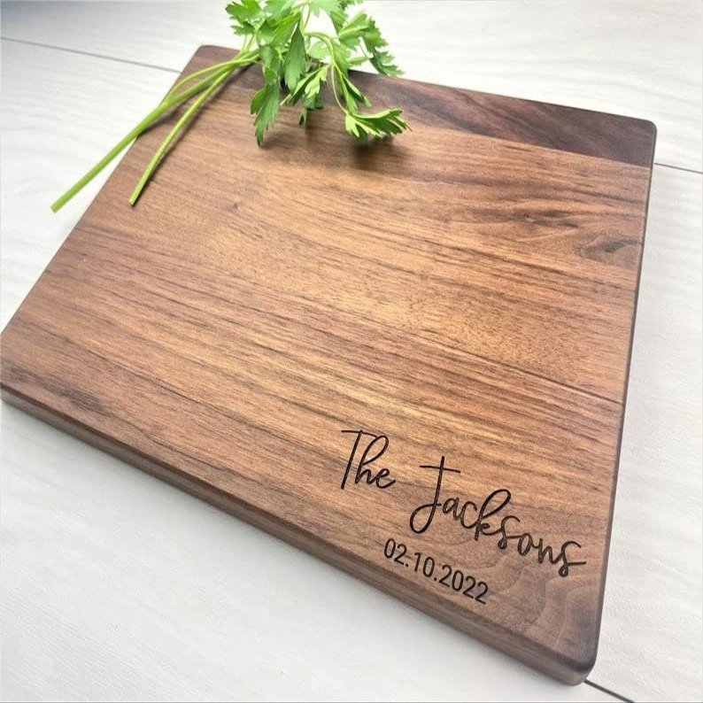 Personalized Cutting Board, Engraved Cutting Board, Couples Gift, Wedding Gift, Engagement Gift, Anniversary Gift, Cheese Board, 068 (Cherry, 14" x 11")