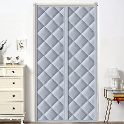 XZOTA Magnetic Thermal Insulated Door Curtain, Windproof Cold-Resistant Winter Cotton Curtain,Suitable for air-Conditioned Rooms, Heating, Kitchens, and Living Rooms (Color : Gray, Size : 28x75in/7