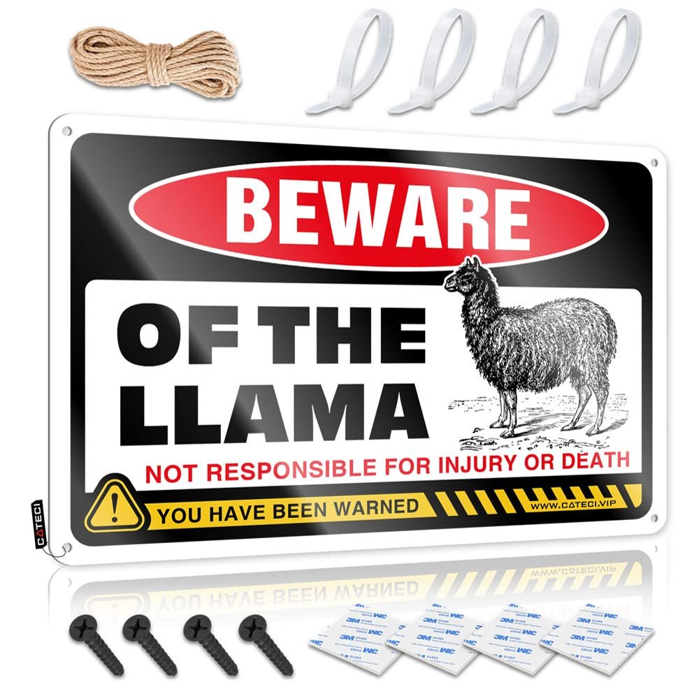 Small Metal Tin Beware of Llama Sign Man Cave Decorations Bedroom Accessories (Size : 30X40CM)