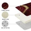 Gibelle 4 Pcs Luxury Marble Shower Curtain Set with Non-Slip Rugs, Toilet Lid Cover and Bath Mat, Gold Foil Red Bathroom Decor Set with Shower Curtain and Rugs and Accessories view 4