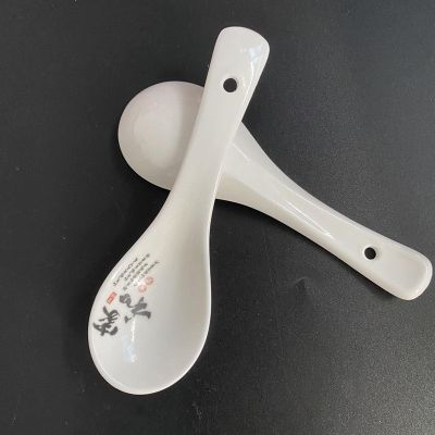 White ceramic spoon home and flower rhyme spoon small soup spoon soup Ceramicspoon100/box800/piece