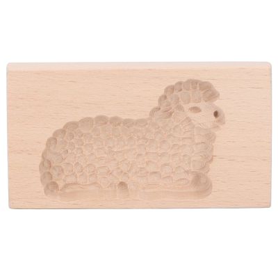 Cute Cookie Mould, Carved Beech Wooden Cookies Cutter, Easy Demoulding Press Stamp Mould, Embossed Cookies Cutters for Baking, Cookies, Biscuits, Muffins, Candy, Chocolates(Lamb)