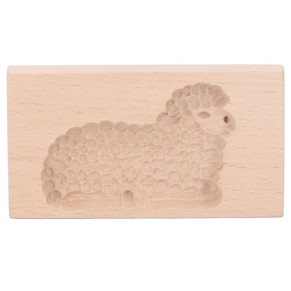 Cute Cookie Mould, Carved Beech Wooden Cookies Cutter, Easy Demoulding Press Stamp Mould, Embossed Cookies Cutters for Baking, Cookies, Biscuits, Muffins, Candy, Chocolates(Lamb)