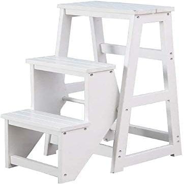 OKUOKA Chair Adult Step Stool for Adults Foldable Solid Wood,Multi Function Flip Entrance Shoe Bench,Small Step Staircase Seat Step Stool (Size : 77Cm)