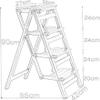 OKUOKA Folding Portable Ladder Step Stool 4-Step Ladder Stair Chair Seats Wooden Shelf Stepladder Dual-Use Climb Folding Foldable Shelving Portable Flower Rack Kitchen Indoor Home,B (B) ( view 3
