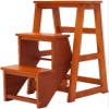 OKUOKA Folding Portable Ladder Step Stool High Chair Wooden Staircase Stepladder Solid Wood Folding 3 Step Ladder Widened Safety Shoe Bench Storage Shelf Kitchen Indoor,B (C) (A) view 1